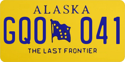 AK license plate GQO041