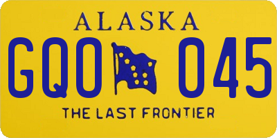 AK license plate GQO045