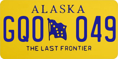 AK license plate GQO049