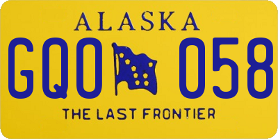 AK license plate GQO058
