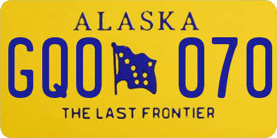 AK license plate GQO070