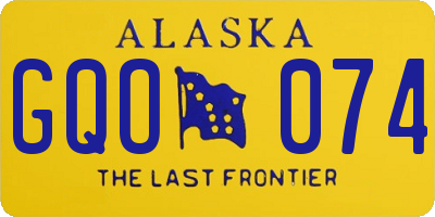 AK license plate GQO074