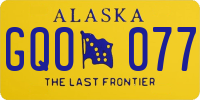 AK license plate GQO077