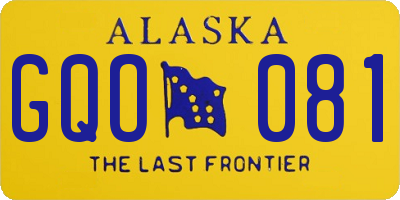 AK license plate GQO081