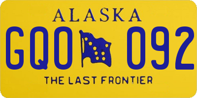 AK license plate GQO092