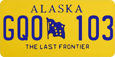 AK license plate GQO103