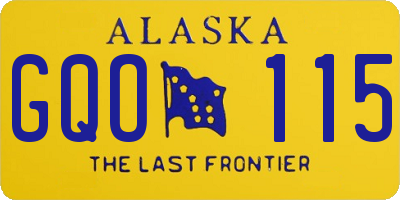 AK license plate GQO115