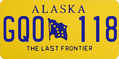 AK license plate GQO118