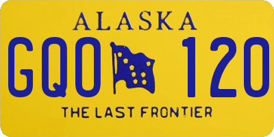 AK license plate GQO120