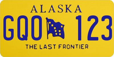 AK license plate GQO123