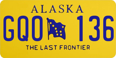 AK license plate GQO136