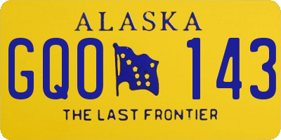 AK license plate GQO143