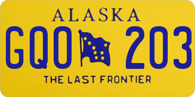 AK license plate GQO203