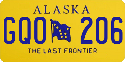 AK license plate GQO206