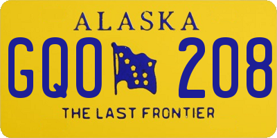 AK license plate GQO208