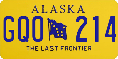 AK license plate GQO214