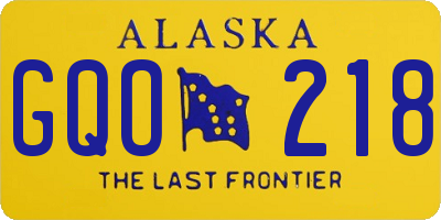 AK license plate GQO218