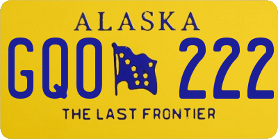 AK license plate GQO222