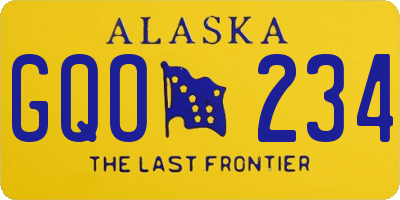 AK license plate GQO234