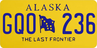 AK license plate GQO236