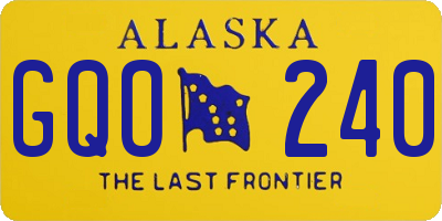 AK license plate GQO240