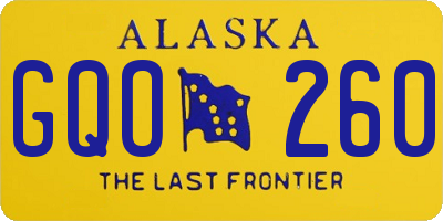 AK license plate GQO260
