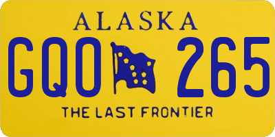 AK license plate GQO265