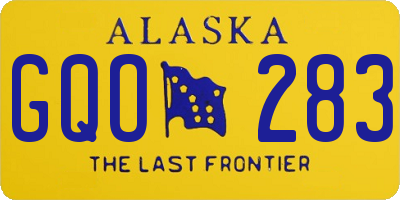AK license plate GQO283