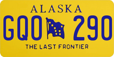 AK license plate GQO290