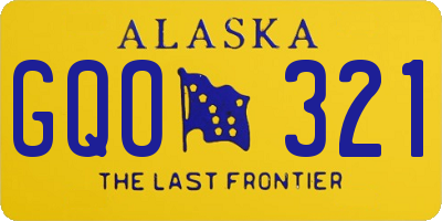 AK license plate GQO321