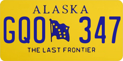 AK license plate GQO347