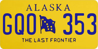 AK license plate GQO353