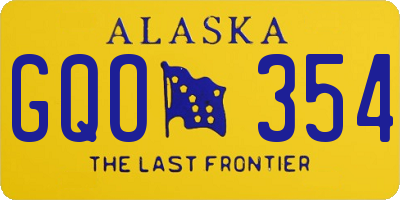 AK license plate GQO354