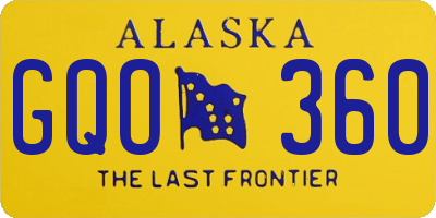 AK license plate GQO360