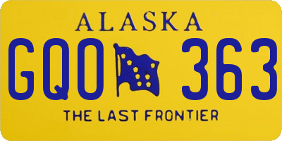 AK license plate GQO363