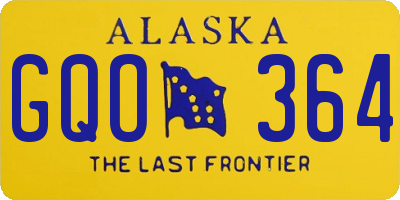 AK license plate GQO364