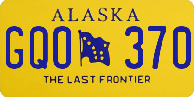 AK license plate GQO370