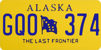 AK license plate GQO374