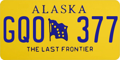 AK license plate GQO377