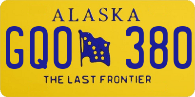 AK license plate GQO380