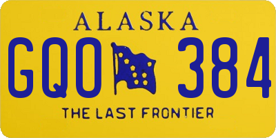 AK license plate GQO384