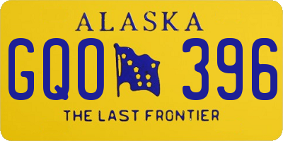 AK license plate GQO396