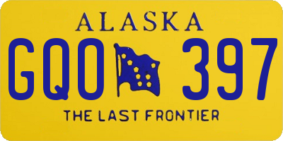 AK license plate GQO397
