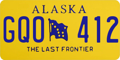AK license plate GQO412