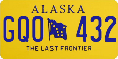 AK license plate GQO432