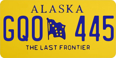 AK license plate GQO445
