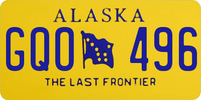 AK license plate GQO496