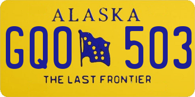 AK license plate GQO503