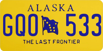 AK license plate GQO533