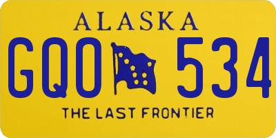 AK license plate GQO534